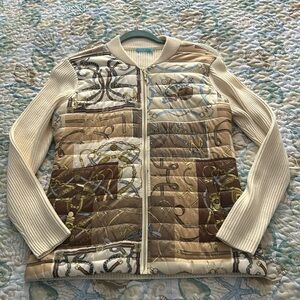 J. McLaughlin silk knit zip sweater jacket